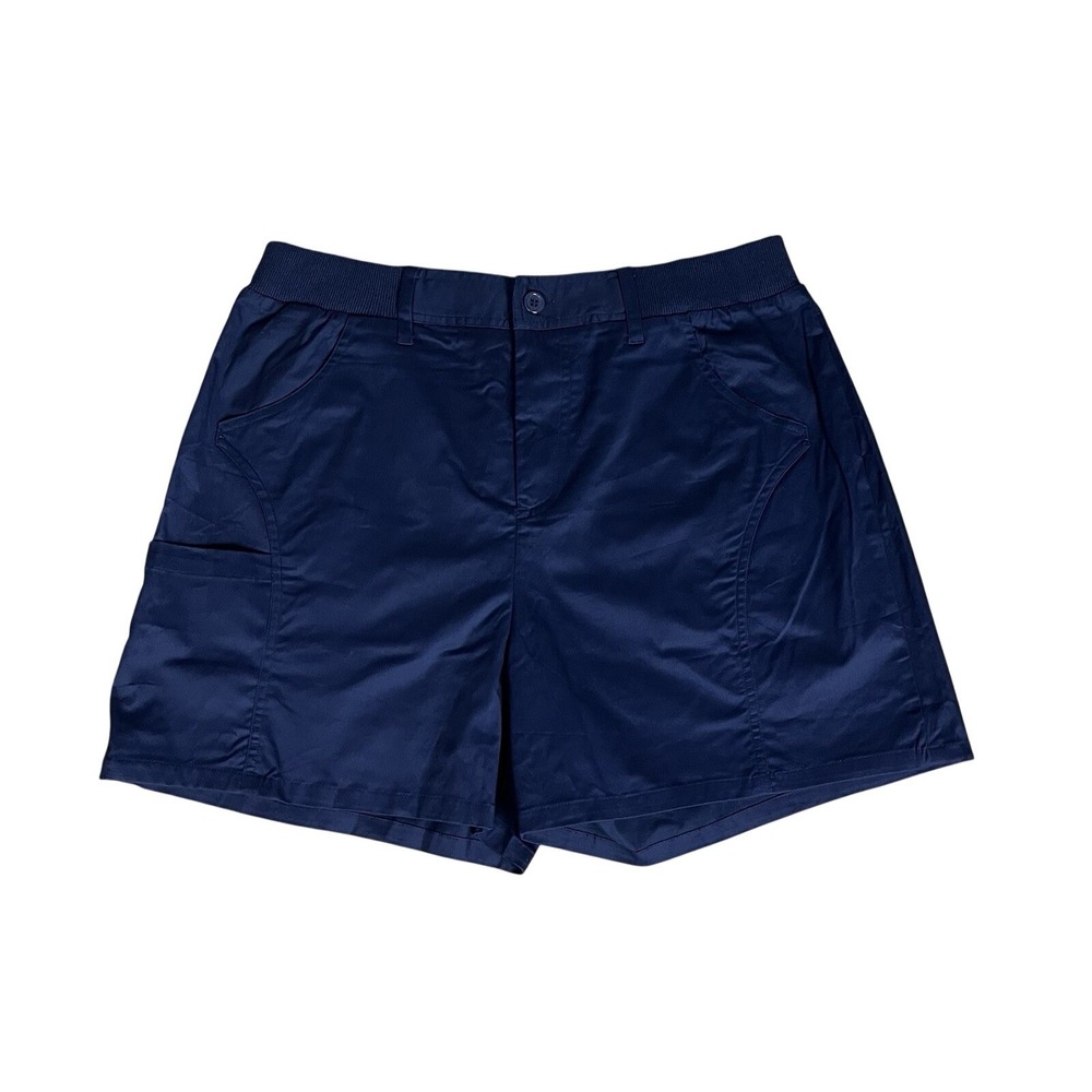 NEW Luvamia Women's Blue Cargo Shorts - High Waisted - Size XL Cotton Blend